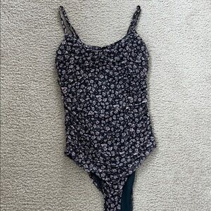 Ruched floral bodysuit
